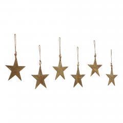 90146-Antique-Gold-Metal-Star-Ornament-Set-of-6-6-inch-image-2
