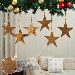 90146-Antique-Gold-Metal-Star-Ornament-Set-of-6-6-inch-image-4