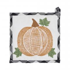 90438-Annie-Farmhouse-Black-Buffalo-Check-Pumpkin-Quilted-Cotton-Trivet-Hot-Pad-Set-of-3-Fall-Harvest-Kitchen-Table-Decor-8x8-6-PC-BOGO-Bundle-image-5