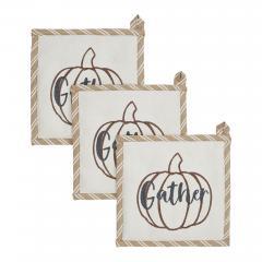 90439-Fall-Autumn-Pumpkin-Gather-Trivet-Set-of-3-8x8-Inch-Hot-Pads-for-Kitchen-Countertop-Dining-Table-Decor-Harvest-Themed-Home-Decor-6-PC-BOGO-Bundle-image-1