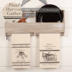 90442-Farmhouse-Kitchen-Tea-Towels-Sawyer-Mill-Charcoal-Plow-Corn-Rustic-Muslin-Cotton-Dish-Towel-Set-2-19x28-4-PC-BOGO-Bundle-image-2