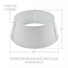 90060-Stamped-Snowflake-Metal-Tree-Collar-White-8x20x20-image-3