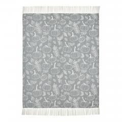 90519-Autumn-Fall-Grey-Pumpkin-Silhouette-Plush-Throw-Blanket-50x60-Cozy-Home-Decor-2-PC-Bundle-image-1
