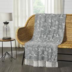 90519-Autumn-Fall-Grey-Pumpkin-Silhouette-Plush-Throw-Blanket-50x60-Cozy-Home-Decor-2-PC-Bundle-image-3