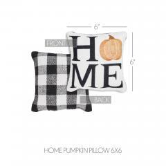 90537-Farmhouse-Fall-Black-White-Buffalo-Check-Pumpkin-Accent-Pillow-6x6-Inch-2-PC-BOGO-Bundle-image-4