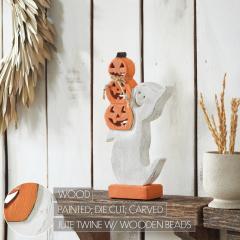 90522-Halloween-Wooden-Stacked-Jack-O-Lantern-Ghost-Tabletop-Decor-Figurine-11x6x2-Inch-2-PC-Bundle-image-3