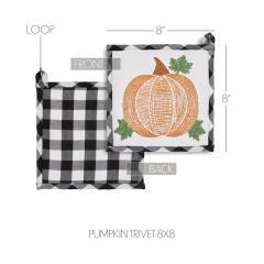 90539-Annie-Black-White-Buffalo-Check-Pumpkin-Trivet-8x8-inch-Farmhouse-Fall-Kitchen-Hot-Pad-2-PC-BOGO-Bundle-image-4