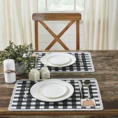 90542-Annie-Farmhouse-Fall-Black-Check-Pumpkin-Placemat-Set-of-2-Autumn-Harvest-Table-Linens-13x19-4-PC-BOGO-Bundle-image-3