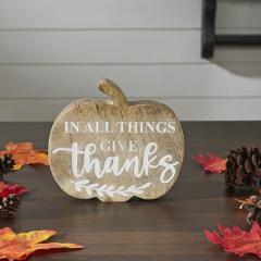 90527-Fall-Autumn-Thanksgiving-Rustic-Wooden-Pumpkin-Tabletop-Decor-with-In-All-Things-Give-Thanks-Sentiment-5.75x6.5x1.25-Inch-2-PC-Bundle-image-3