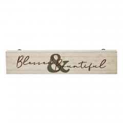 90588-Blessed-Bountiful-Cream-Farmhouse-MDF-Wood-Wall-Sign-Inspirational-Home-Decor-Plaque-3x14-Inch-2-PC-BOGO-Bundle-image-1