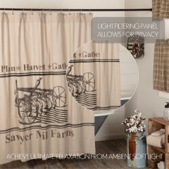 90621-VHC-Brands-Sawyer-Mill-Charcoal-Plow-Striped-Farmhouse-Shower-Curtain-72x72-Rustic-Gray-Cotton-Bathroom-Decor-2-PC-BOGO-Bundle-image-2