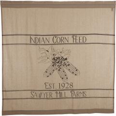 90622-VHC-Brands-Sawyer-Mill-Charcoal-Corn-Feed-Cotton-Farmhouse-Shower-Curtain-Grey-Cream-72x72-2-PC-BOGO-Bundle-image-1