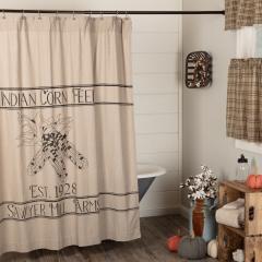 90622-VHC-Brands-Sawyer-Mill-Charcoal-Corn-Feed-Cotton-Farmhouse-Shower-Curtain-Grey-Cream-72x72-2-PC-BOGO-Bundle-image-3