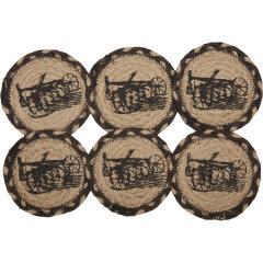 90633-Sawyer-Mill-Charcoal-Farmhouse-Rustic-Braided-Jute-Round-Drink-Coaster-Set-of-61-2-PC-BOGO-Bundle-image-1