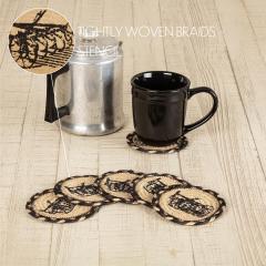 90633-Sawyer-Mill-Charcoal-Farmhouse-Rustic-Braided-Jute-Round-Drink-Coaster-Set-of-61-2-PC-BOGO-Bundle-image-2