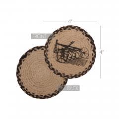 90633-Sawyer-Mill-Charcoal-Farmhouse-Rustic-Braided-Jute-Round-Drink-Coaster-Set-of-61-2-PC-BOGO-Bundle-image-4