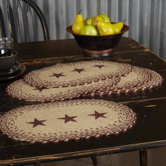 90643-Burgundy-Tan-Jute-Placemat-Stencil-Stars-Set-of-6-12x18-12-PC-Bundle-image-3