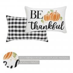 90533-Annie-Farmhouse-Fall-Decor-Throw-Pillow-Black-Check-Pumpkin-Be-Thankful-Accent-Pillow-14x22-2-PC-BOGO-Bundle-image-2