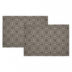 90728-Custom-House-Black-Tan-Jacquard-Placemat-Set-of-2-13x19-6-PC-Bundle-image-1