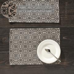 90728-Custom-House-Black-Tan-Jacquard-Placemat-Set-of-2-13x19-6-PC-Bundle-image-2