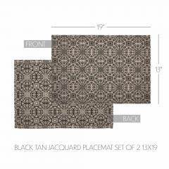 90728-Custom-House-Black-Tan-Jacquard-Placemat-Set-of-2-13x19-6-PC-Bundle-image-4