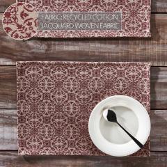 90735-Custom-House-Burgundy-Tan-Jacquard-Placemat-Set-of-2-13x19-6-PC-Bundle-image-2