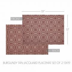 90735-Custom-House-Burgundy-Tan-Jacquard-Placemat-Set-of-2-13x19-6-PC-Bundle-image-4