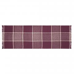 90746-Eston-Burgundy-Tan-Plaid-Runner-12x36-7-PC-Bundle-image-1