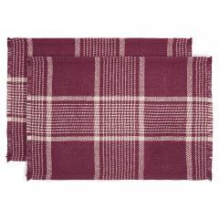 90746-Eston-Burgundy-Tan-Plaid-Runner-12x36-7-PC-Bundle-image-2