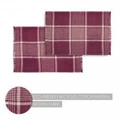 90746-Eston-Burgundy-Tan-Plaid-Runner-12x36-7-PC-Bundle-image-4