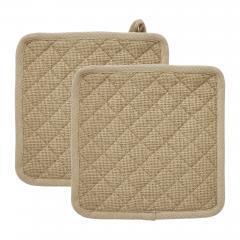 90710-Burlap-Natural-Pot-Holder-Set-of-2-8x8-4-PC-Bundle-image-1