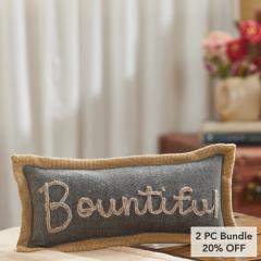 Autumn Fall Harvest Farmhouse Lumbar Throw Pillow, 5x12 Inch Decorative Accent (2 PC Bundle)