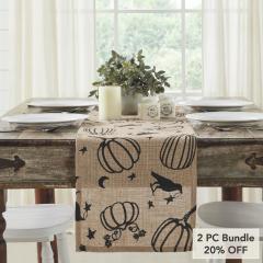 Raven Harvest Rustic Farmhouse Natural Burlap Jute Table Runner 12x48 Woven Home Decor (2 PC Bundle)