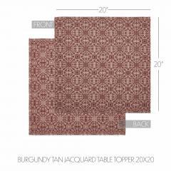 90706-Custom-House-Burgundy-Tan-Jacquard-Table-Topper-20x20-3-PC-BOGO-Bundle-image-4