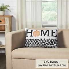 Annie Black Buffalo Check Pumpkin Ruffle Accent Pillow 14x22 Farmhouse Fall Home Decor (2 PC BOGO Bundle)