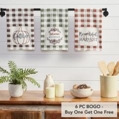 Bountifall Fall Harvest Kitchen Tea Towels Set of 3 (19x28 Inch) Autumn Decorative Dish Towels (6 PC BOGO Bundle)