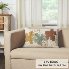 Bountifall Leaves Autumn Botanical Decorative Accent Throw Pillow 14x22 For Couch Sofa Bed (2 PC BOGO Bundle)
