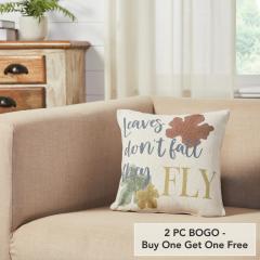 Bountifall Leaves Fall Autumn Throw Pillow 12x12 Decorative Accent Cushion for Indoor Home Decor (2 PC BOGO Bundle)