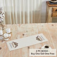 Bountifall Autumn Blessings Fall Table Runner 8x2 Harvest Kitchen Entryway Accent Decor (2 PC BOGO Bundle)