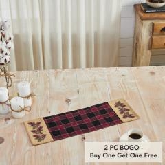 VHC Brands Connell Pinecone Table Runner, Rustic Cabin Lodge Forest Decor, Small 8x24 inch Accent Mat for Kitchen (2 PC BOGO Bundle)
