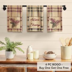 VHC Brands Connell Pinecone Plaid Cotton Kitchen & Dish Towel Set, 3 Absorbent Rustic Farmhouse Lodge Decor Tea Towels, 19x28 Inch (6 PC BOGO Bundle)