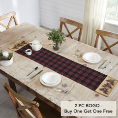 VHC Brands Connell Pinecone Quilted Table Runner 12 x 60 Rustic Lodge Cabin Woodland Fall Home & Kitchen Decor (2 PC BOGO Bundle)