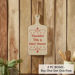 Thankful This & Every Season Farmhouse Rustic Wood MDF Cutting Board Wall Decor Sign 18.5 Inch (2 PC BOGO Bundle)