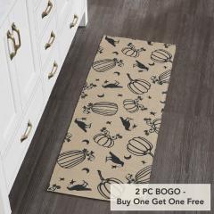 Raven Harvest Black Polypropylene Indoor Outdoor Runner Rug 17x48 Farmhouse Rustic Durable Easy Clean Entryway Patio Kitchen Hallway (2 PC BOGO Bundle)