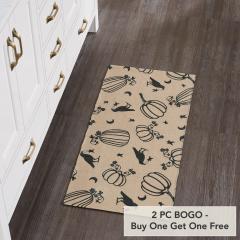 Raven Harvest Black Polypropylene Indoor Outdoor Runner Rug 17x36 Farmhouse Rustic Durable Easy Clean Entryway Patio Kitchen Hallway (2 PC BOGO Bundle)