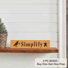 Simplify Primitive Stars Rustic Wall Sign, Farmhouse Raven Mustard Base MDF Decor Plaque, Country Home Accent, 2.75x13 Inch (2 PC BOGO Bundle)