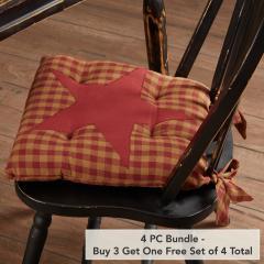 Burgundy Star Chair Pad (4 PC BOGO Bundle)