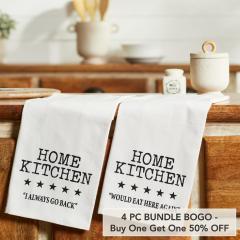 Down Home 5 Star Review Tea Towel Set of 2 19x28 (4 PC BOGO Bundle)