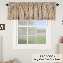 Sawyer Mill Farmhouse Charcoal Gathered Rod Pocket Window Valance 20x90 (2 PC BOGO Bundle)