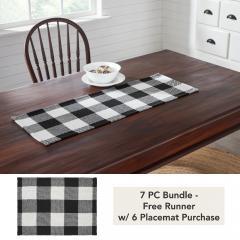 Annie Buffalo Check Black Runner 12x36 (7 PC Bundle)